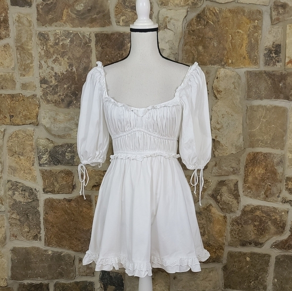 For Love & Lemons Jackson Ruffle Smocked Mini Dress - Picture 3 of 9